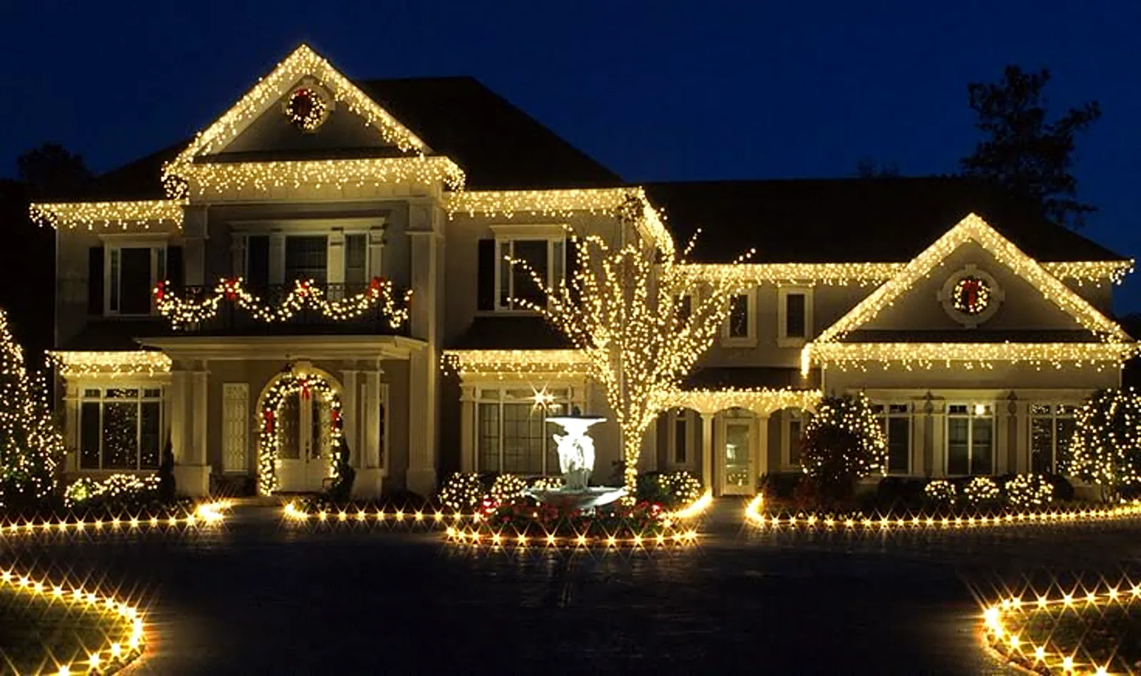 Beautifully lit home ready for the holidays