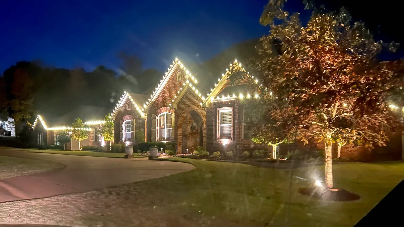 Christmas lights installed on a home in Spring, TX